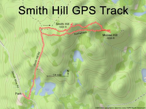 GPS track in December on Smith Hill in New Hampshire