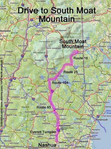 South Moat Mountain drive route