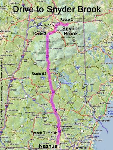 Snyder Brook Scenic Area drive route