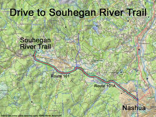 Souhegan River Trail drive route