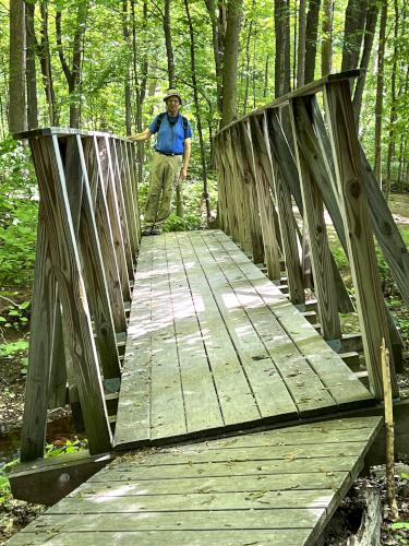 bridge in May on the Souhegan River Trail in southern New Hampshire