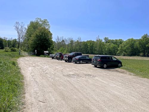 parking in May on the Souhegan River Trail in southern New Hampshire