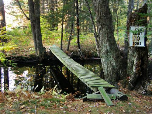 footbridge along the Souhegan River Trail in New Hampshire