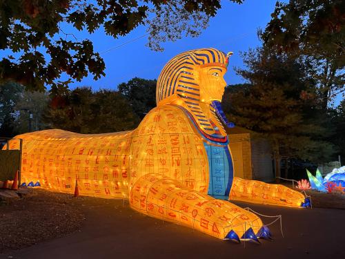 Egyptian sphinx in October 2022 at Southwick's Zoo in eastern Massachusetts