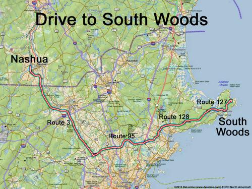 South Woods drive route