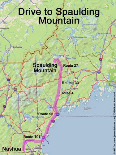 Spaulding Mountain drive route