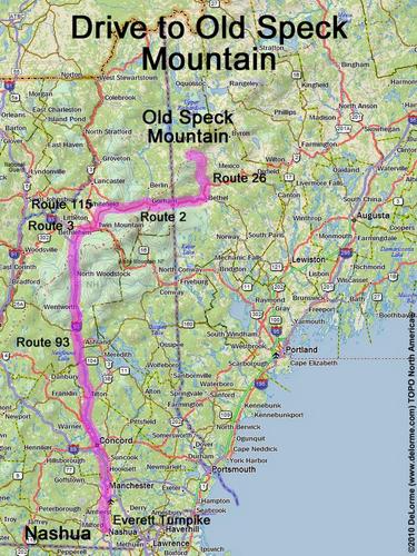 Old Speck Mountain drive route