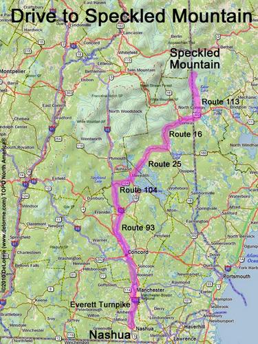 Speckled Mountain drive route