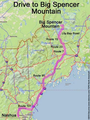 Big Spencer Mountain drive route