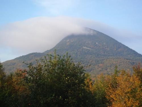 a view of Big Spencer Mountain in Maine as seen from the access road