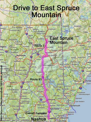 East Spruce Mountain drive route