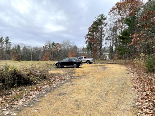 parking in November at Spruce Swamp in southern New Hampshire