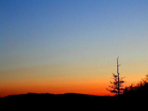 sunset on Squam Mountain in New Hampshire