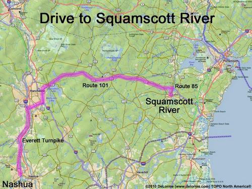 Squamscott River drive route