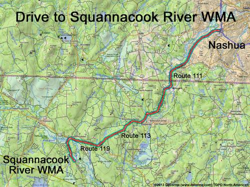 Squannacook River  WMAdrive route