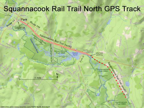 Squannacook Rail Trail North gps track