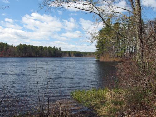 Harbor Pond in April beside Squannacook Rail Trail North in northeast Massachusetts