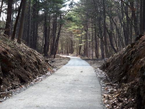 trail in April at Squannacook Rail Trail North in northeast Massachusetts