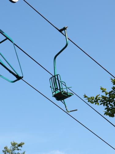 Mad River Glen's famous single-chair lift at Stark Mountain in northern Vermont