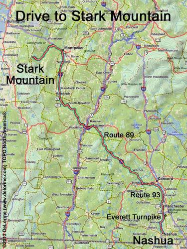 Stark Mountain drive route