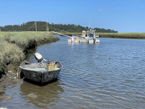 marsh boat access in August near Stavros Reservation near Essex in northeast Massachusetts