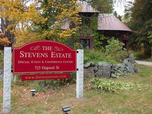 entrance driveway to the Stevens Estate on Osgood Hill at North Andover in Massachusetts