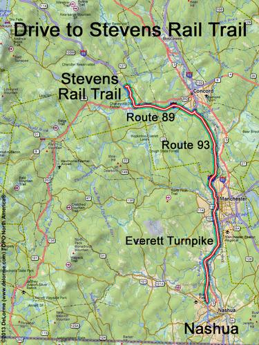 Stevens Rail Trail drive route