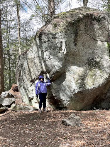 Wilder Rock in March beside Stevens Rail Trail near Hopkinton in southern New Hampshire