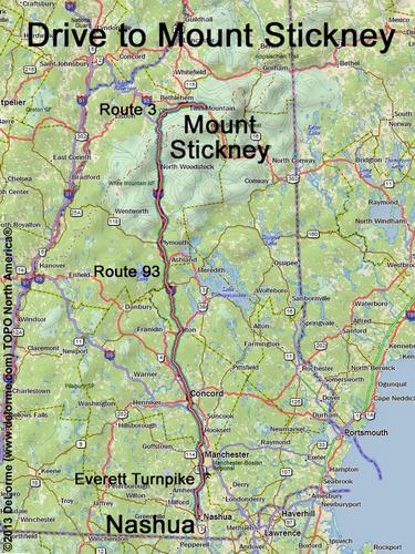 Mount Stickney drive route