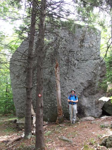 John in front of one of the Stoddard Rocks in southern New Hampshire