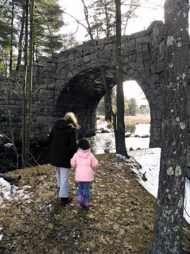 visitors at Stone Arch Bridge in Massachusetts