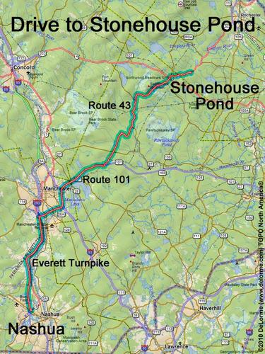 Stonehouse Pond drive route