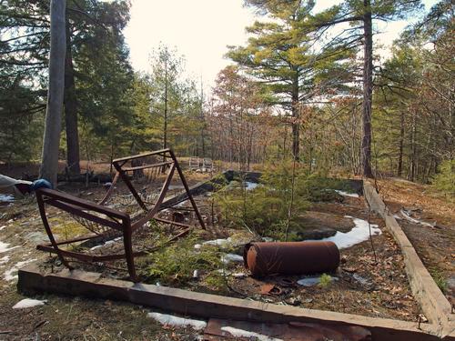 demolished cabin near Stonehouse Pond in southeastern New Hampshire