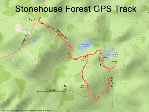 GPS track at Stonehouse Forest in southeastern New Hampshire
