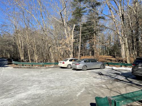 parking in January at Stony Brook Reservation in eastern Massachusetts