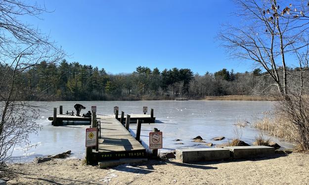 Turtle Pond in January at Stony Brook Reservation in eastern Massachusetts