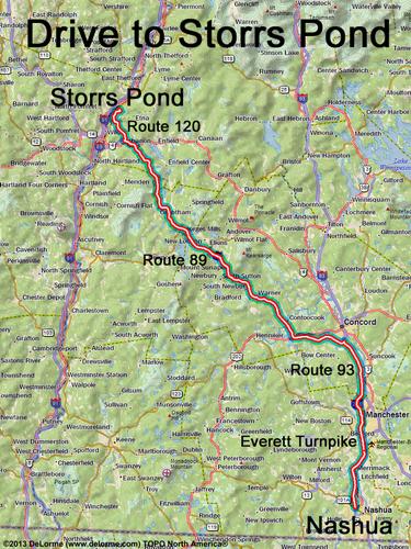 Storrs Pond drive route