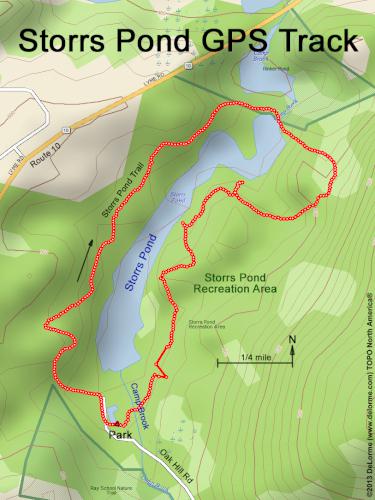GPS track in December at Storrs Pond in western New Hampshire