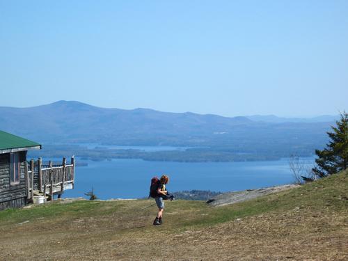 Susan checks out the summer scene in May atop Gunstock Mountain ski area in southern New Hampshire