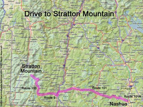 Stratton Mountain drive route