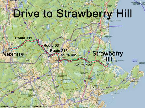 Strawberry Hill and Greenwood Farm drive route