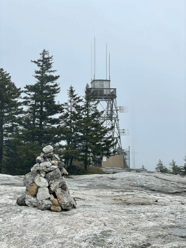 summit in May of Streaked Mountain in western Maine