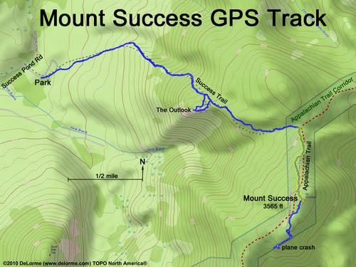 GPS track to Mount Success in New Hampshire