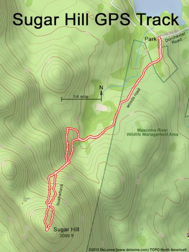 GPS track in April at Sugar Hill in western NH