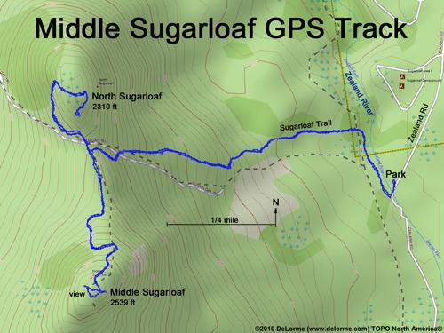 GPS track to Sugarloaf Mountain in New Hampshire