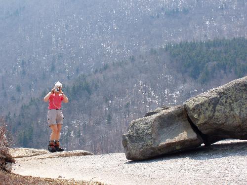 photographer on Middle Sugarloaf Mountain in New Hampshire