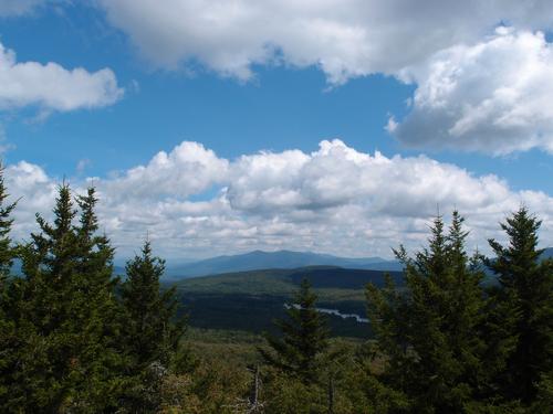 view east toward the Kinsmans and Franconia Ridge from The Hogsback in western New Hampshire