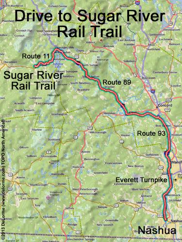 Sugar River Rail Trail drive route