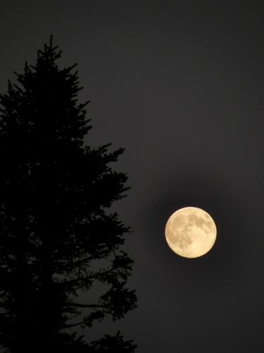 moonrise in October as seen from the summit of Mount Sunapee in New Hampshire