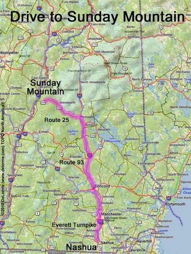 Sunday Mountain drive route